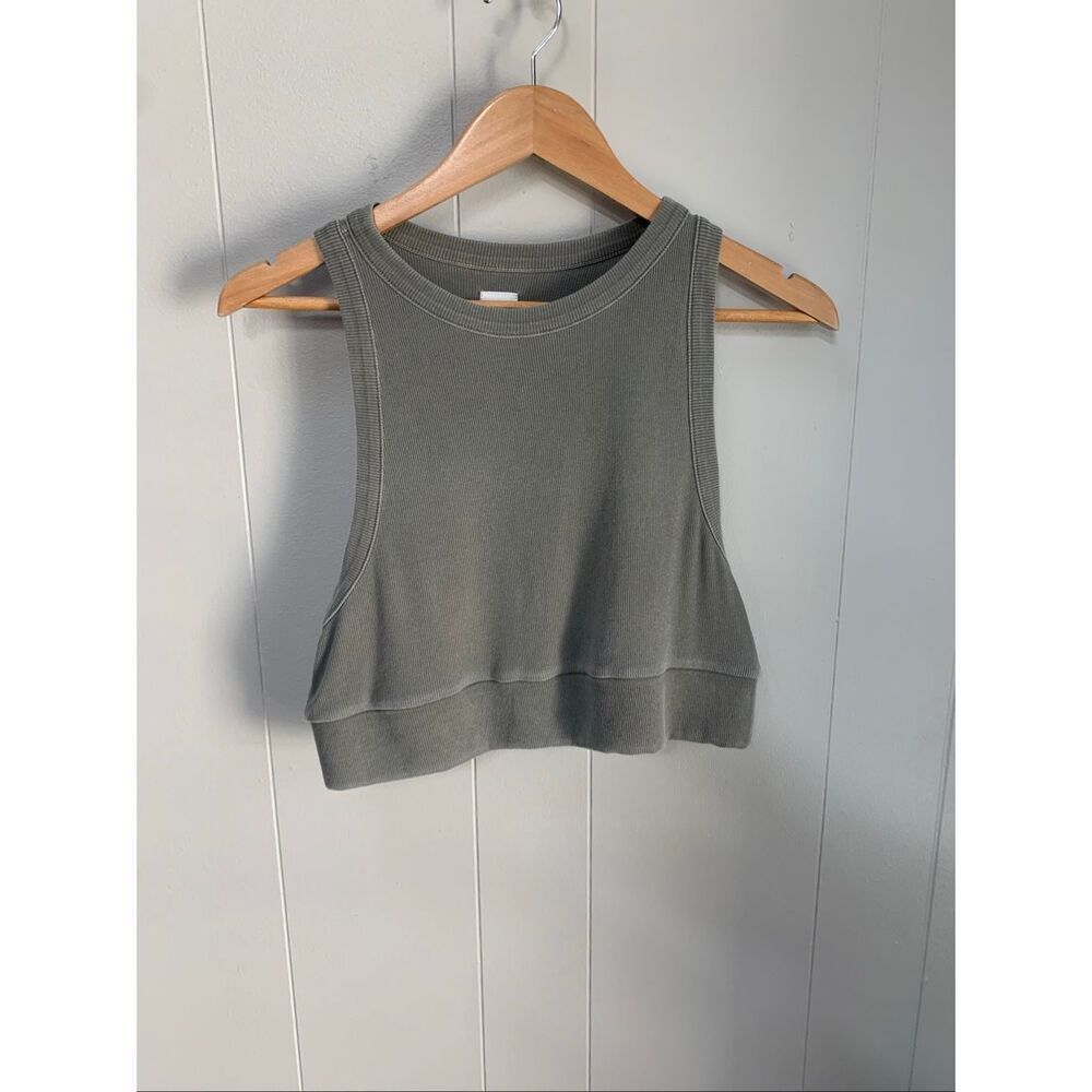 NSF Alicia Sleeveless Crop Top in Pigment Cargo Large